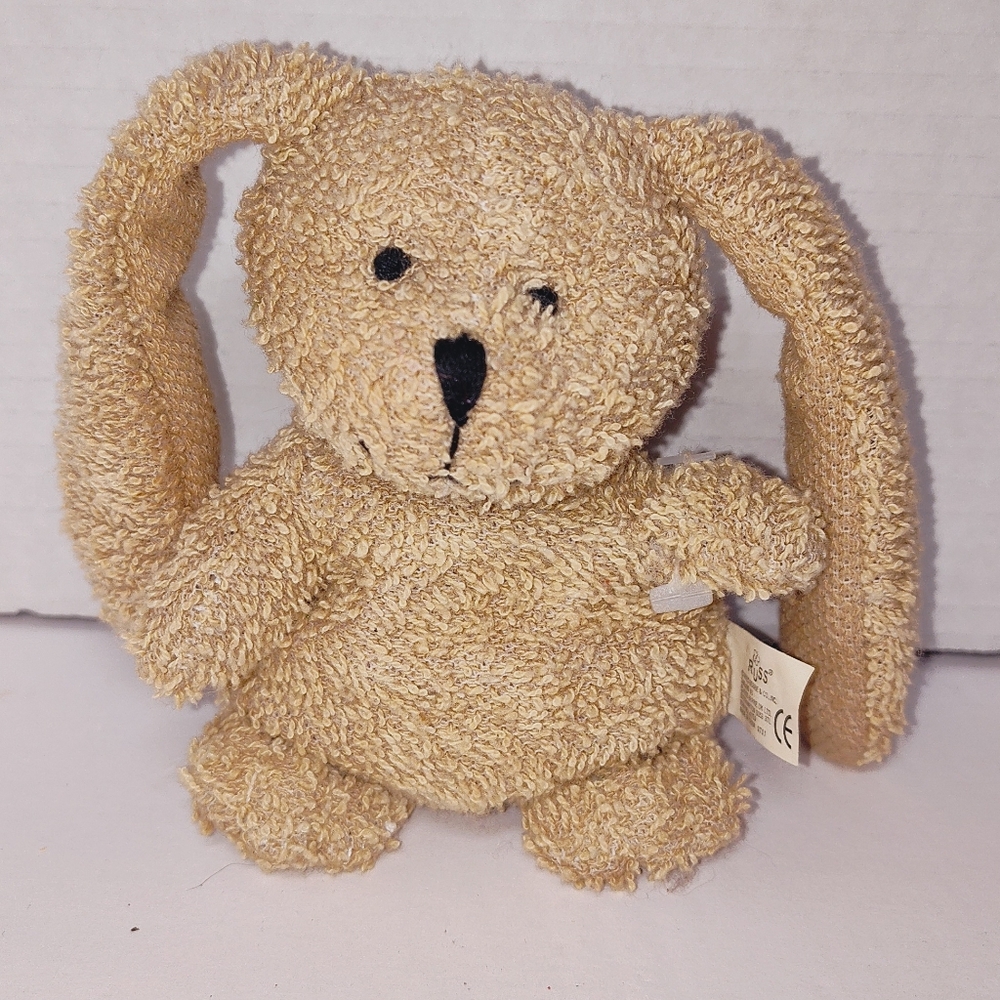 Vtg Russ Home Buddies Nibbles Terry Cloth Beanie Plush 5"  Bunny Rabbit #4159